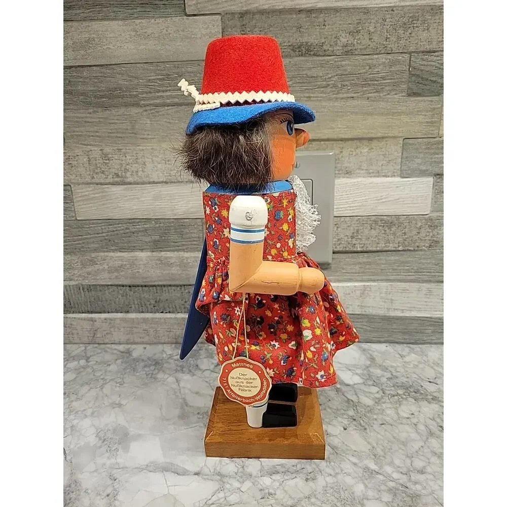 Vintage Matthes Nutcracker 12.5" Tall Real Fur Hair - Picture 2 of 8